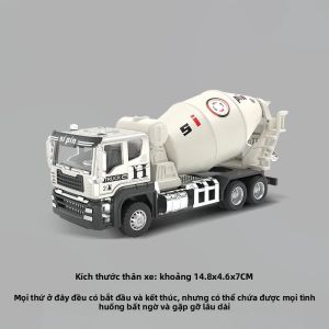 Bộ Đồ Chơi Xe Công Trình Hợp Kim Lớn Dành Cho Bé Trai Mô Hình Xe Trộn Bê Tông Máy Móc Kỹ Thuật Bộ Mô Hình Xe Bằng Kim Loại