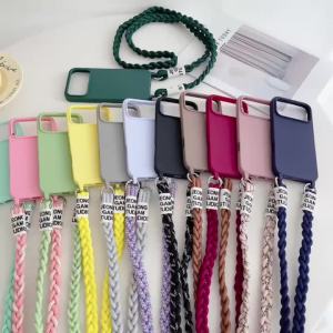Crossbody Lanyard Braided Twisted Strap Phone Case For iPhone 18 17 16 Plus 12 13 14 15 17 Pro Max 17Pro Soft Silicone Cover