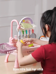 Bộ Đồ Chơi Bồn Rửa Chén Có Nước Chảy BEIENS–Máy Bơm Tuần HoànNhiều Dụng Cụ Nhà BếpGiúp Bé Rèn Tính Tự Lập