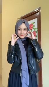 Jaket Wanita Semi kulit Cewe Crop Style korean Cute Bahan Viena Import