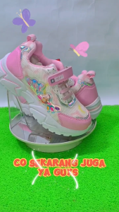 Sepatu Sneakers Sekolah Anak Kecil Cewek Perempuan Sport Shoes Pro Att Tempel Perekat Putih 28-33