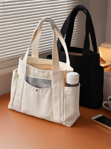 Large Capacity Canvas Tote Bag for Commuting And Outings Stylish Single Shoulder Handheld Bag Suitable for Students And Office Workers