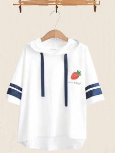 เสื้อยืดคอกลมแขนสั้นลายกระต่ายสไตล์ญี่ปุ่นสำหรับเด็กผู้หญิง ทรงหลวม ผ้าโพลีเอสเตอร์ผสมคอตตอนโมดอล ระบายอากาศได้ดี ฤดูร้อน 2025