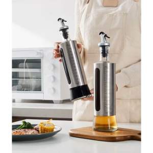 Oil Dispenser Glass Vinegar Oil Pour Kitchen Sauce Seasoning Bottle Storage Funnel Minyak Botol