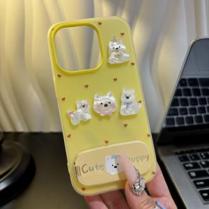Cute Ins Style 3D West Highland Phone Case for iPhone 16/15 pro Max Xiaomi 15/14 Huawei Pura70 Mate70 Nova14 Cartoon Vivos30 Anti-Fall Soft Shell