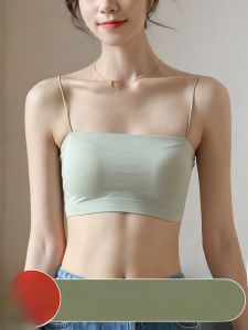 Miiow | Cat Person Gather Beautiful Back Thin Cotton Strap Vest Women Summer Underwear Short Top With Chest Pad Modal Cotton Blend
