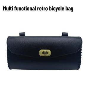 New Retro Bicycle Tail Bag PU Leather Waterproof Cycling Bag Saddle Pouch Front Personalized Riding Vintage Bike Bag