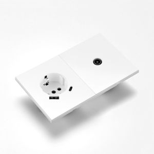 Skin Sensation USB A+C 1 Socket TV Power Sockets Embedded Skin Feel Paint Integrated Panel DIY Combination Embedded Paint Panel