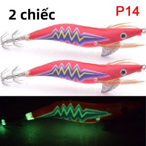 2 Mồi Câu Gỗ Cao Cấp Hình Mực Giả Thiết Kế Tôm Mực Sống Động Mồi Cứng Phát Sáng Dùng Cho Nước Mặn Và Nước Ngọt