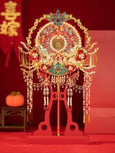 Dance Embroidery Edge Circular Fan DIY Material Package Double-Sided Finished Product Wedding Fan Bride Wedding Gift Xiuhe Circular Fan Fancy