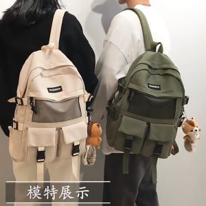Tas Ransel Sekolah Laptop Banyak Kantong Waterproof Ukuran Besar Nilon Japan Style - Compo Bag - Polo felix