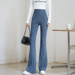 High Waist Fitness Jeans Womens Outerwear Flared Yoga Pants Tummy Control Butt Lifting Spring Bell Bottom Leggings