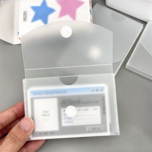 1pc Frosted Desktop Storage Box for Cards & Stickers Storage Transparent Dust-proof Functional Office Organizer Card Storage