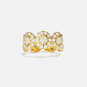 Gold Soleil Sunflower Couple Rings