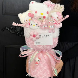 Christmas Gift Hellokitty Doll Flower Bouquet Toy Girl Friend Best Friend Girl Peaceful Night Present Cartoon Flower