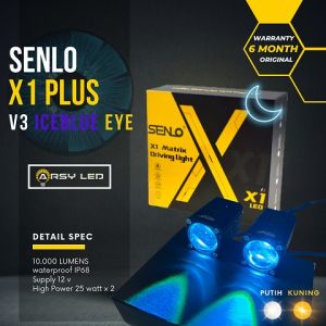 mini laser senlo x1 plus V3 iceblue EYE lampu led motor mobil kabut foglamp sorot 25w