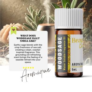 WODDSAGE SSALT Earthy Water-Based Aroma Oil for Humidifier & Diffuser - 5mL Fresh and Grounding Scen