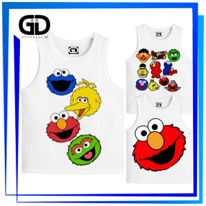 GDapparelco Kids Elmo Print Sando for Kid Tank Top Sleeveless Shirt for Boys & Girls Pambahay Wear