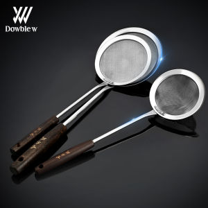 Kitchen 304 Stainless Steel Wood Handle Soup Strainer Noodle Skimmer Hot Pot Filter Net Spoon Fine Mesh Sieve for Cooking