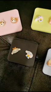 Cermin Lipat Mini 3D Boneka Timbul Model Segiempat 2 Sisi Persegi Polos Kaca Make Up