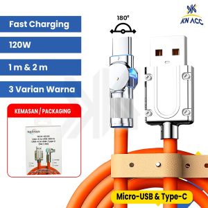 [KN ACC] KABEL DATA CHARGER CASAN TYPE TIPE C / MICRO USB FAST CHARGING 120W KD38