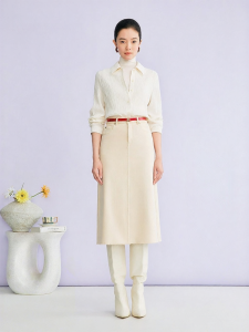 2026 Spring OL Simple 3D Pleated Texture H-shaped Shirt