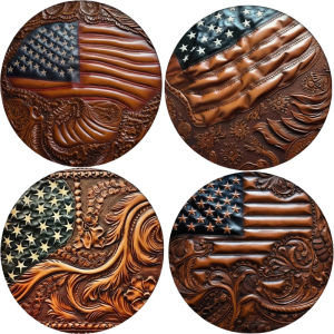 4 Pieces of round Coaster plants Irregular Patterns wooden Materials gifts for friends and Classmates at Carnival day parties