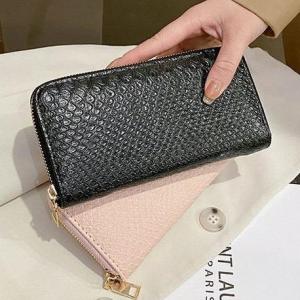 Ví Da PU Họa Tiết Rắn Thời Trang Cho Nữ Ví Đựng Tiền Xu Cầm Tay Họa Tiết Rắn Cỡ Trung Mới Của Baituotou