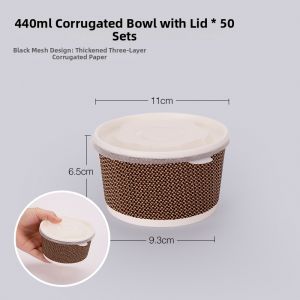 LABAHUA | Disposable Round Soup Bowl Paper Containers 50 Pieces