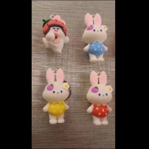 Key Chain Cute Key Chain Bunny Strawberry Bag Chain Cantik Key Chain