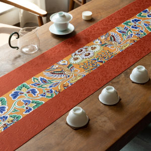 Original Love Strange Dunhuang Phoenix Flies Lotus Table Flag Chinese Style Tea Table High End Tea Table Mat Cloth Waterproof