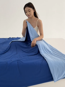 UMi High-end Deep Sleep Blue Summer Cool Quilt Machine Washable Dual-sided Design for Ultimate Comfort Side A Cool Side B Warm