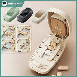 1/21/31/4Multi Functional Medicine Cutter Box Medicine Dispenser Medicine Box Pill Box Portable Pill Cutter