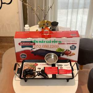 Bếp Nướng Điện Cao Cấp Sunhouse SHD4600 An Toàn Bền Bỉ Bảo Hành Chính Hãng 12 Tháng Toàn Quốc