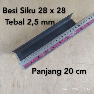 Besi Siku 28 x 28 Tebal 25 mm Panjang 20 cm