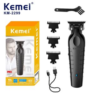 Kemei | Kemei Mens Cordless Hair Clipper USB Rechargeable Electric Hair Clipper Zero Gap Trimmer Electric Hair Cutting Machine KM-2299