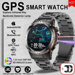 New Military Grade GPS Men Smart Watch 1.39-inch Screen UV Infrared 3ATM Waterproof 500mAh Battery NFC Bluetooth Call Smartwatch