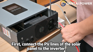 Gentai Power Off-grid Hybird Inverter 2kw/3.6kw/6.5kw 12Vdc/24Vdc/48Vdc 230VAC Pure Sine Wave Solar Inverter Built in 100A/120A MPPT Solar Controller Support Lifepo4 Battery RGB Light