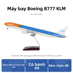 JIZHICHEN | Mô Hình Máy Bay Boeing B777 Giả Lập Với Cửa Sổ Hạ Cánh Và Đèn