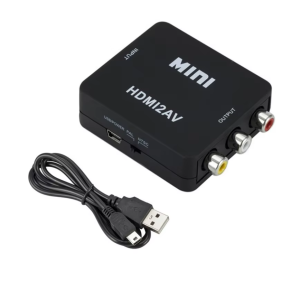 1080P HDMI-compatible to AV RCA Converter Box HDMI2AV Adapter With USB Cable Support NTSC PAL For PC HDTV Projector
