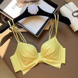 Japanese sweet lingerie gathering bow without steel ring anti sagging bra