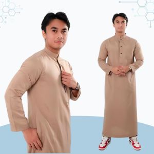Jubah pria dewasa keren premium terbaru gamis laki laki lengan panjang baju tarawih lebaran fashion