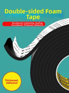 Strong High Adhesive Double Sided Tape Black Heat Resistant Waterproof No Marks