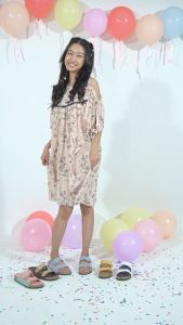 Sandal Flat Wanita Sara Sara JINNY COLOR Sendal Gesper Ban Dua Sandal Slop Terbaru