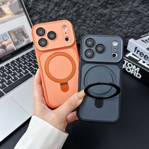 Magnetic Bracket for iPhone 17 Pro Max 16e 16 15 14 Plus 13 12 11 Phone Case with Lens Film Camera Protection For MagSafe Cover
