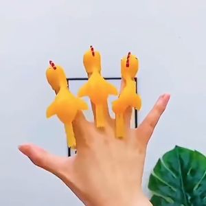 Funny Turkey Creative Chicken Elastic Flying Finger Birds Sticky Vent Decompression Kids Toys Ejection Chick