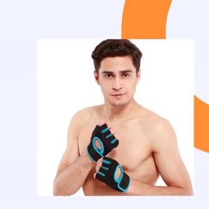 Găng tay tập gym Nam Nữ AOLIKES A-1678 thiết kế hở ngón ôm tay chống trơn trượt Sport Breathable Gloves