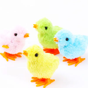 3PCS Fun Clockwork Plush Jumping Chick Toys Kids Baby Shower Birthday Favors Halloween Easter Homecoming Boys Girls Gift Packs