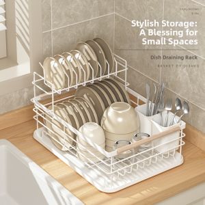 Kitchen Draining Rack Storage for Plates and Bowls