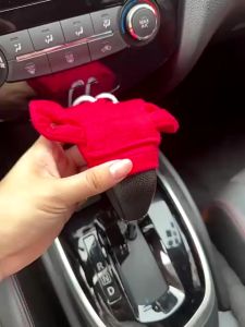 BunMo Christmas Hoodie Creative Car Handle Gear Shift Knob Lever Cover Fashion Cute Car Interior Accessories Christmas Gifts
